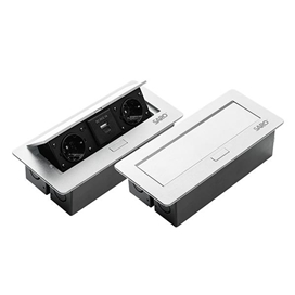 پریز توکار کابینت مدل USB دار و دو پریز سارو Plug-L3-U