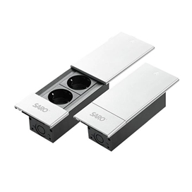 پریز توکار کابینت مدل کشویی دو پریز سارو Plug-S2